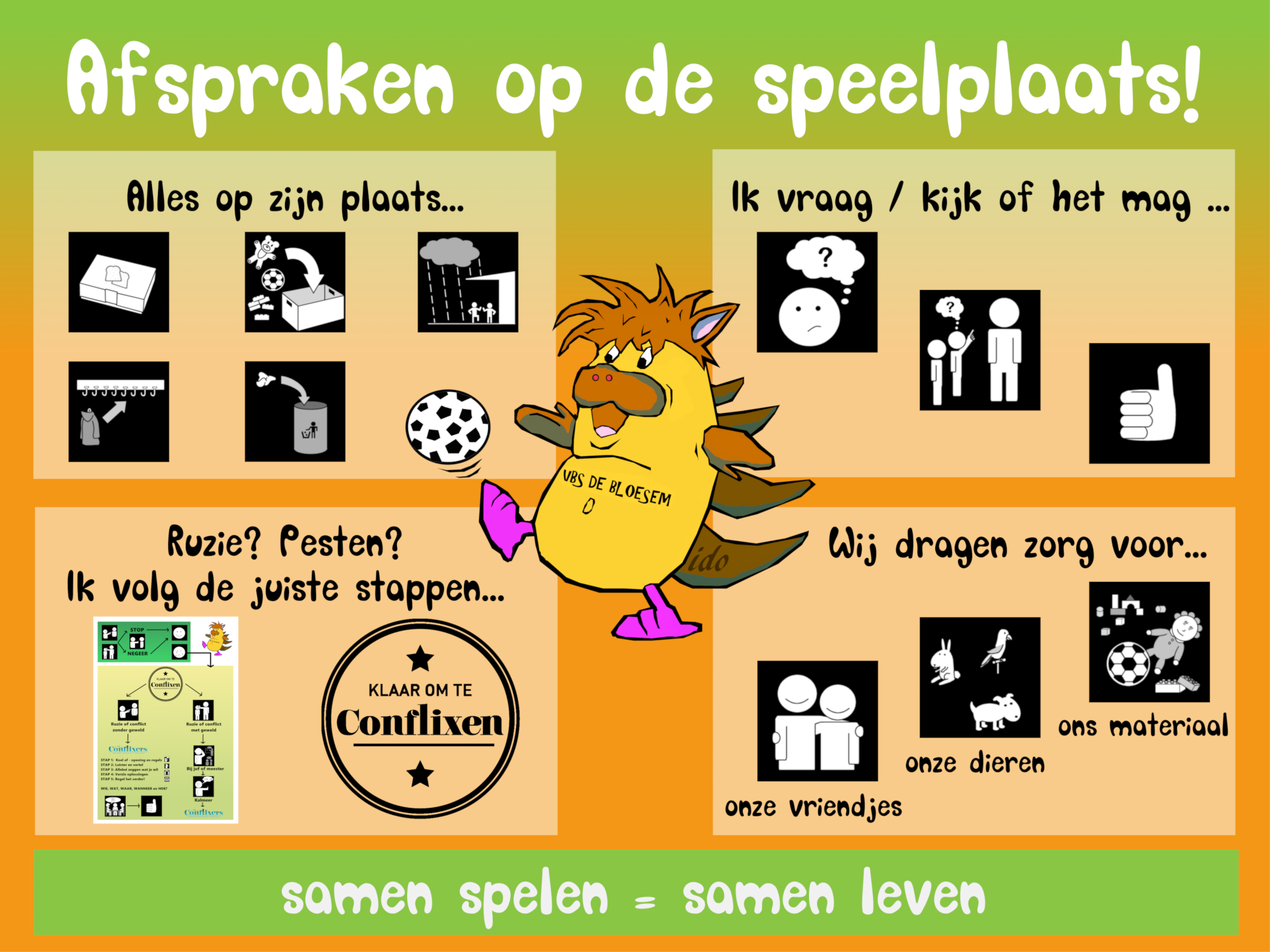 afspraken speelplaatswerking alles met picto klein formaat